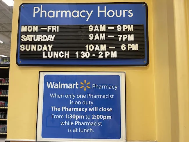 Walmart Pharmacy Lunch Hours